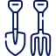 shovel and rake - Maisons individuelles